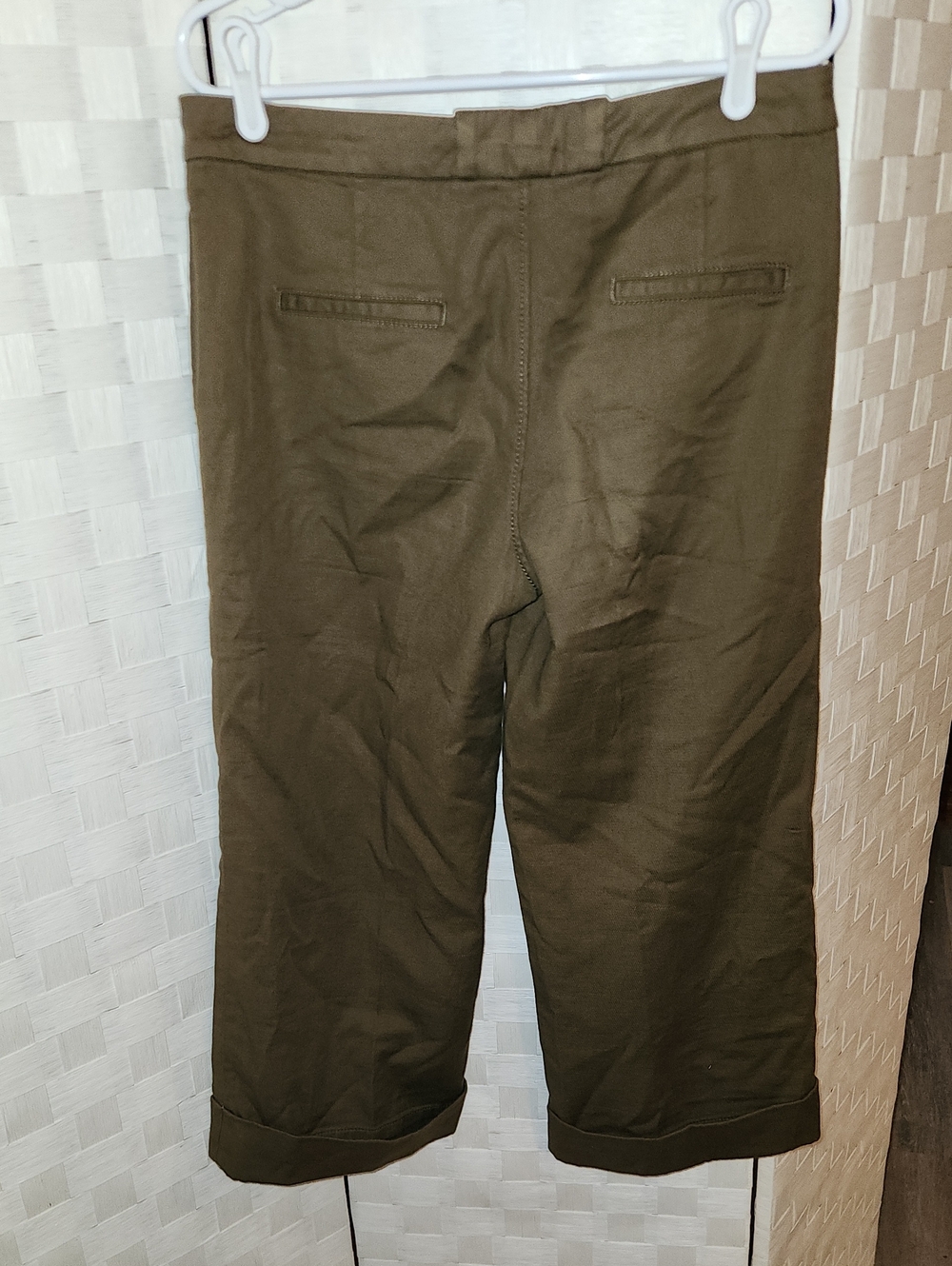 Mossimo Dutti Womens Cropped Cuffed Hem Trousers  Sz 8 - Picture 3 of 4